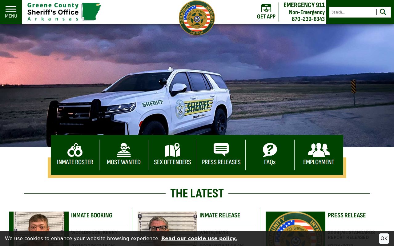 Greene County criminal history sheriff office records and jail site