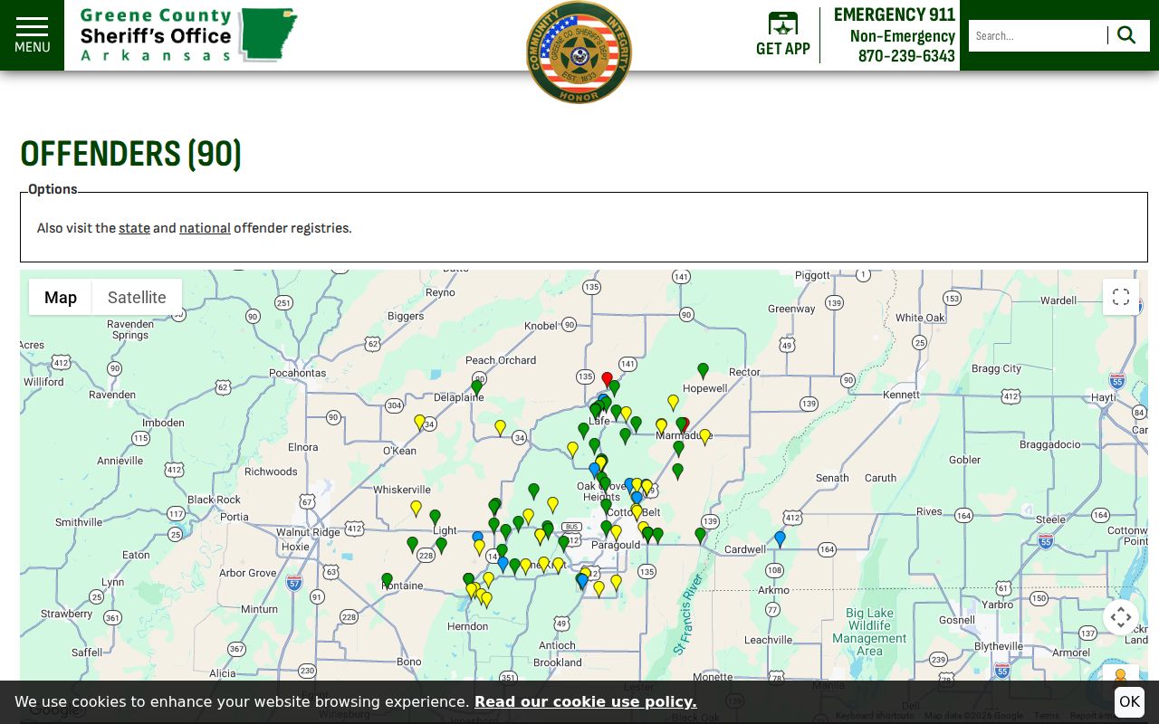 Greene County sex offender check sheriff offenders page